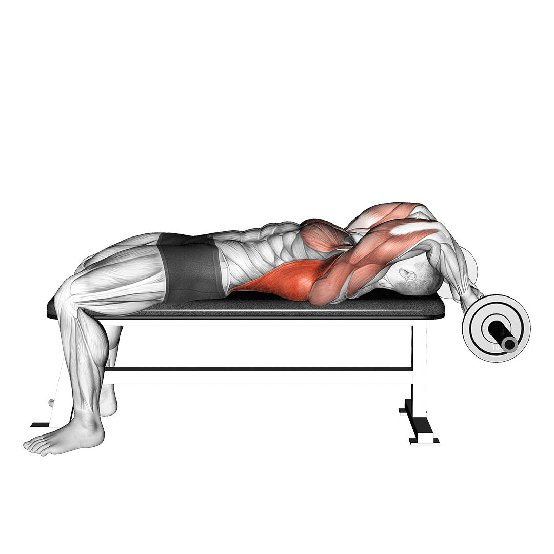 Ez Bar Lying Bent Arms Pullover demonstration