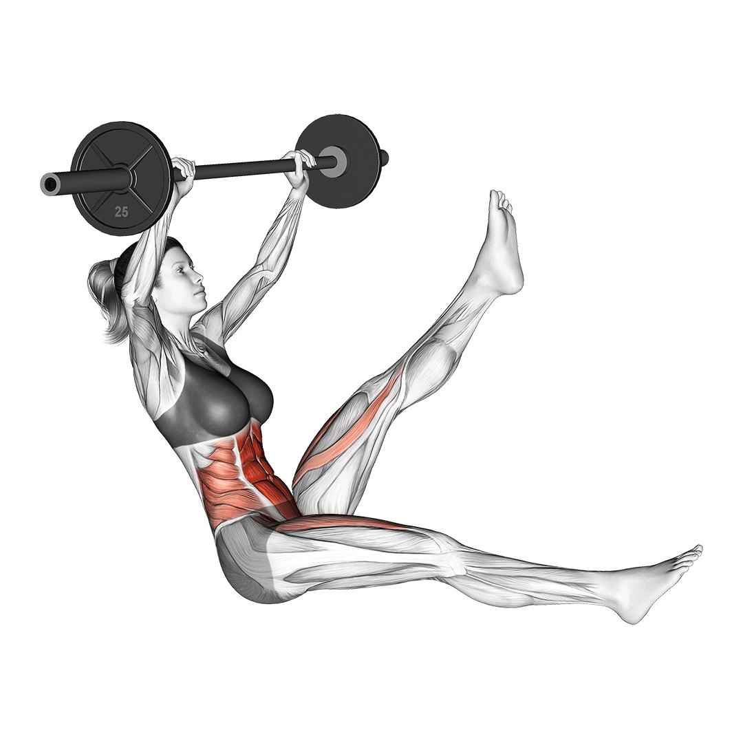 Barbell Seated Alternate Leg Raise demonstration