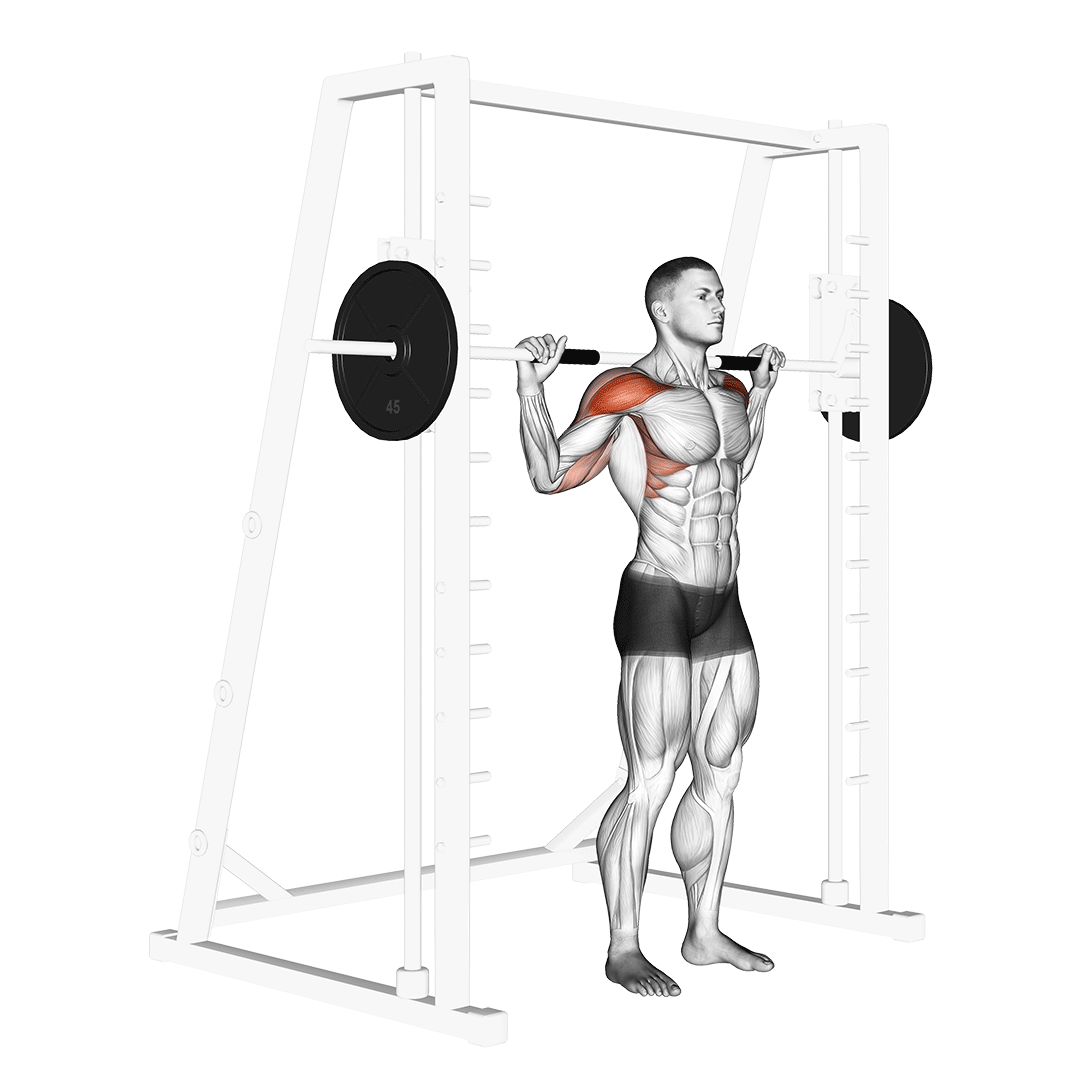 Smith Standing Behind Neck Press demonstration