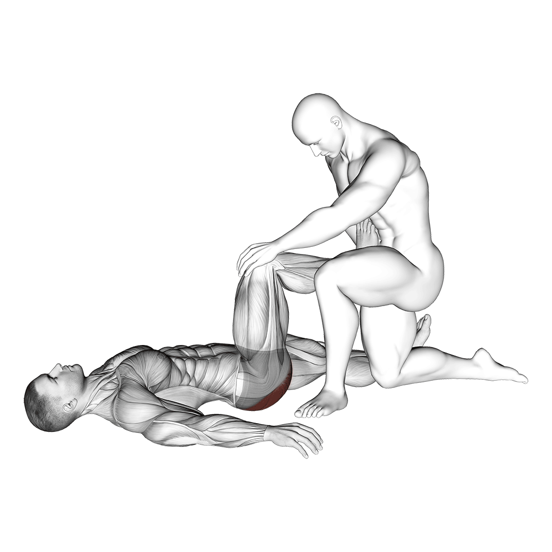Assisted Lying Glutes Stretch demonstration