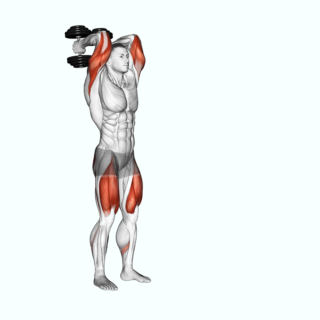 Dumbbell Forward Lunge Triceps Extension demonstration