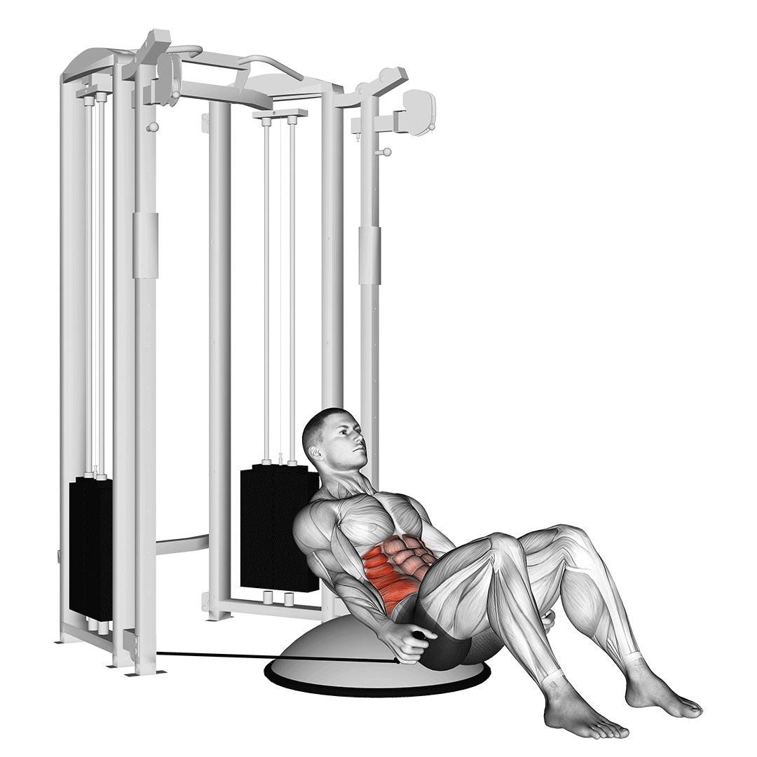 Cable Side Bend Crunch (Bosu Ball) demonstration