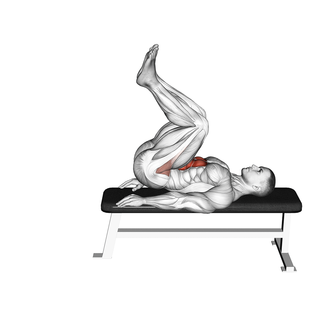 Leg Pull In Flat Bench demonstration